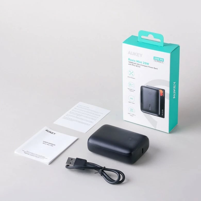 Power bank AUKEY PB-Y55, 10000mAh, 22.5W, 2xUSB, Gri