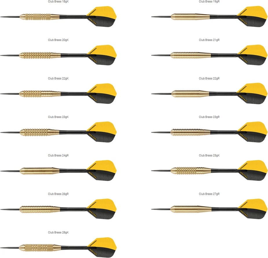 Shigjeta steeltip Harrows për lojëra, të verdha