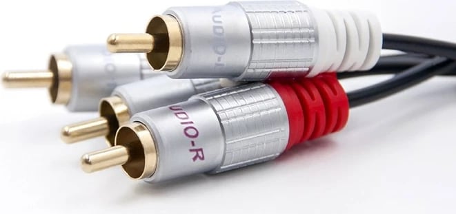 Kabllo audio Qoltec 2xRCA mashkull në 2xRCA mashkull, 2m, e zezë