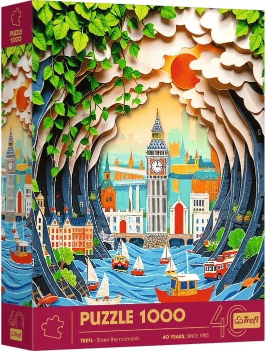 Puzzle Trefl 1000 pjesë, Paper Art London, efekt 3D, 68.3x48 cm, Special Edition 40 vjetori