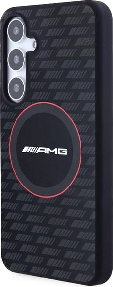 Mbështjellës Mercedes AMG Silicone Carbon Pattern MagSafe për Samsung Galaxy S24, i zi