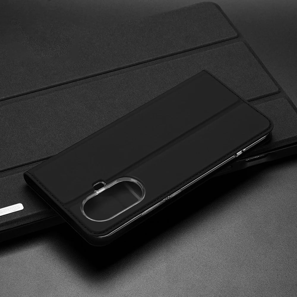 Mbështjellës Dux Ducis Skin Pro për Xiaomi Redmi A1+, me kapak, xhep kartelash dhe stand, e zezë