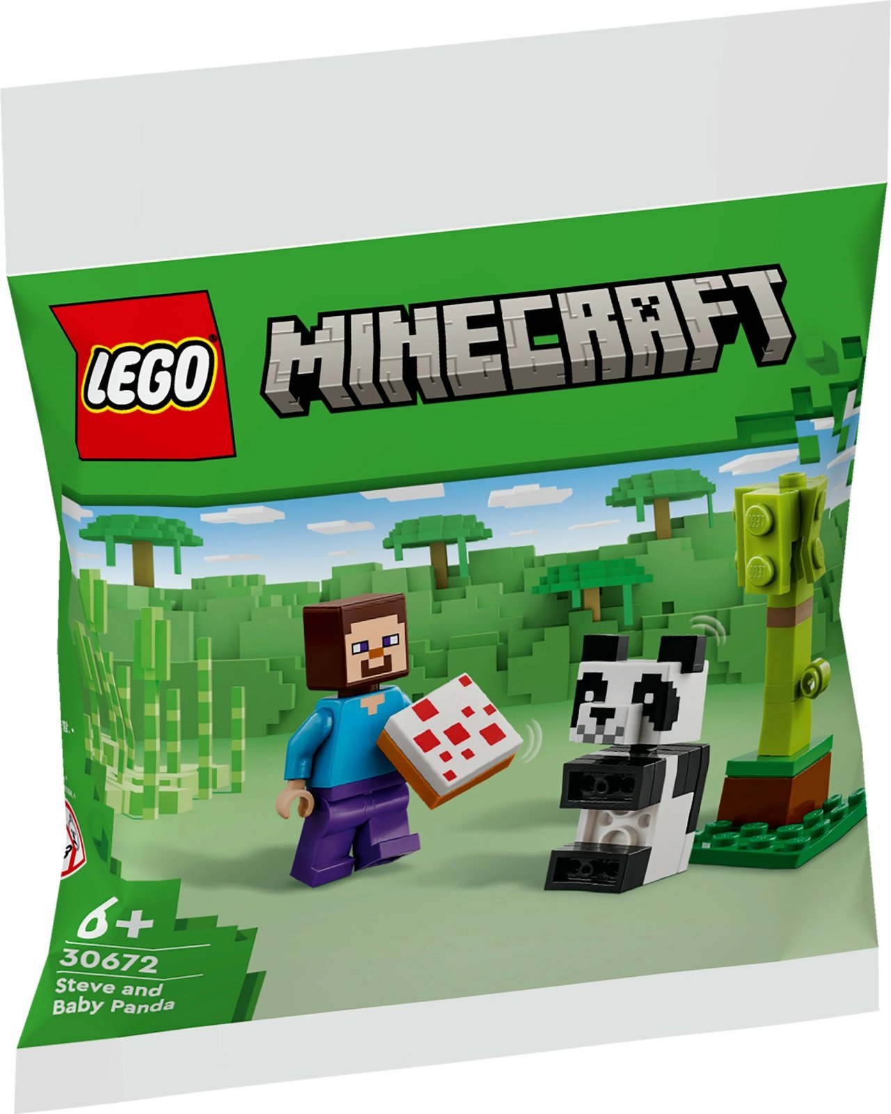 Set ndërtimi LEGO Minecraft 30672 Steve me panda të vogël, multikolor