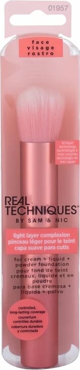 Furçë për make-up Real Techniques Light Layer Complexion për femra coral 1 copë