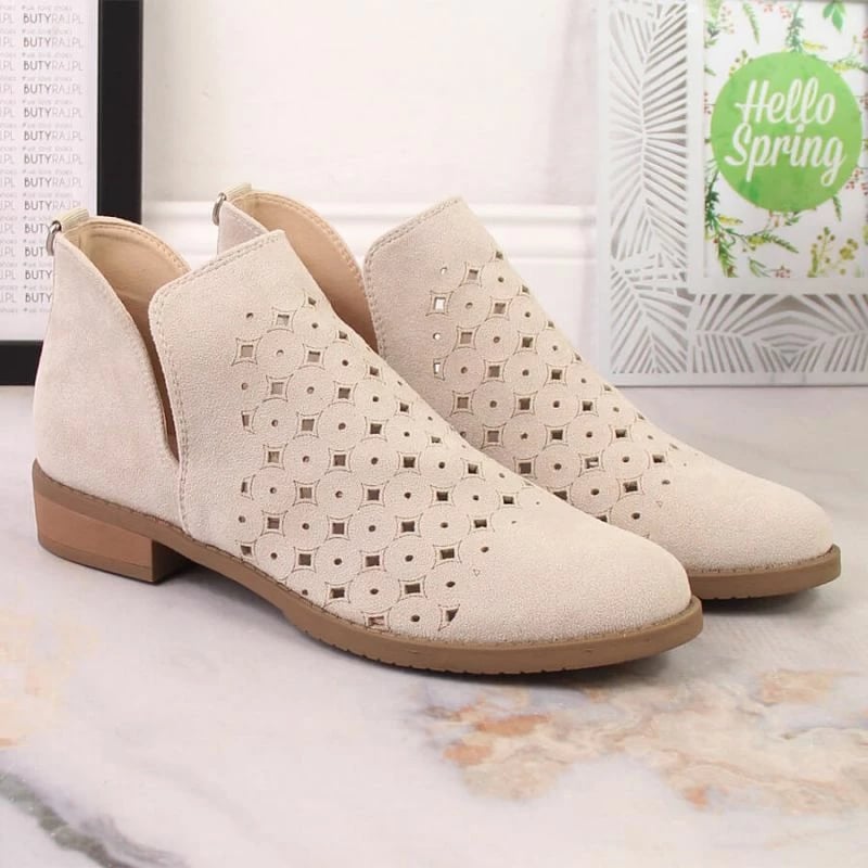 Çizme për femra M.Daszyński, bezhë