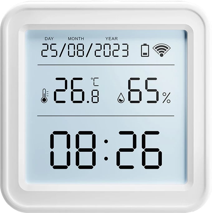 Sensor temperature dhe lagështie smart Gosund ST17 me ekran LCD, Zigbee, i bardhë