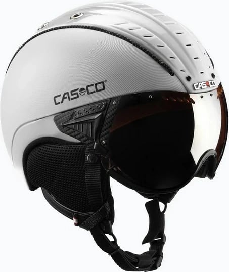 Helmetë ski CASCO SP-2 Carbonic Visor, e bardhë, S (52-54)