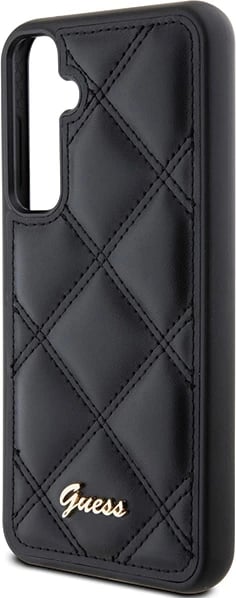 Mbështjellës Guess Quilted Metal Logo për Samsung Galaxy S23 FE, i zi
