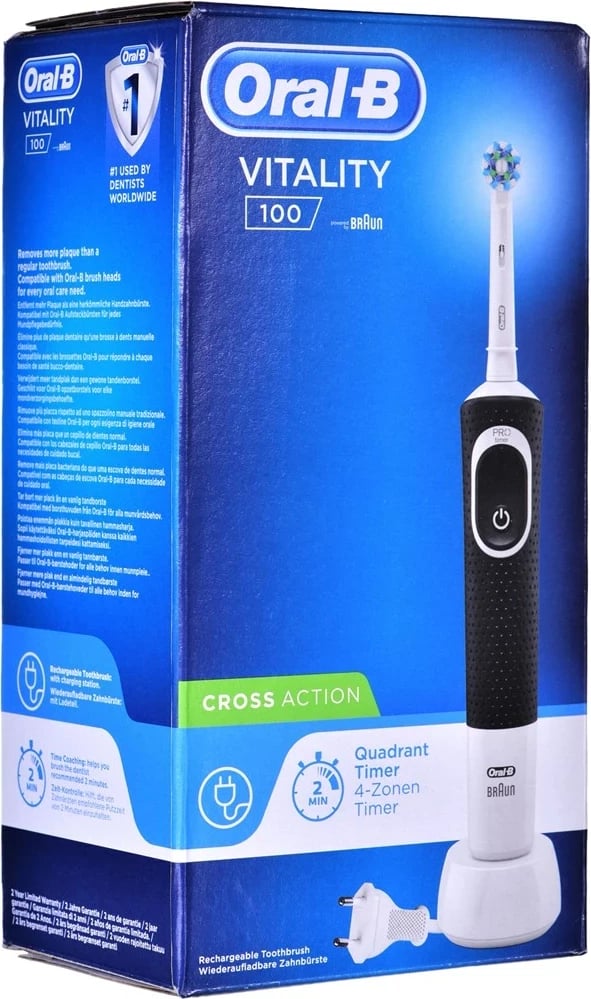 Furçë dhëmbësh elektrike Braun Vitality 100, për të rritur, e zezë