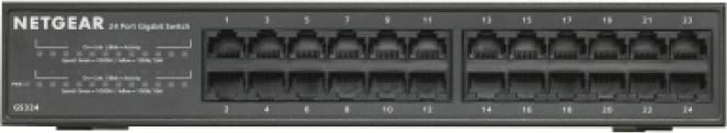 Switch NETGEAR GS324, Gigabit Ethernet, 24 porte, montim në mur