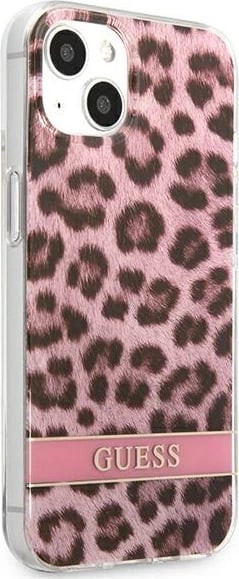 Mbështjellës Guess Leopard për iPhone 13 mini 5.4", Rozë