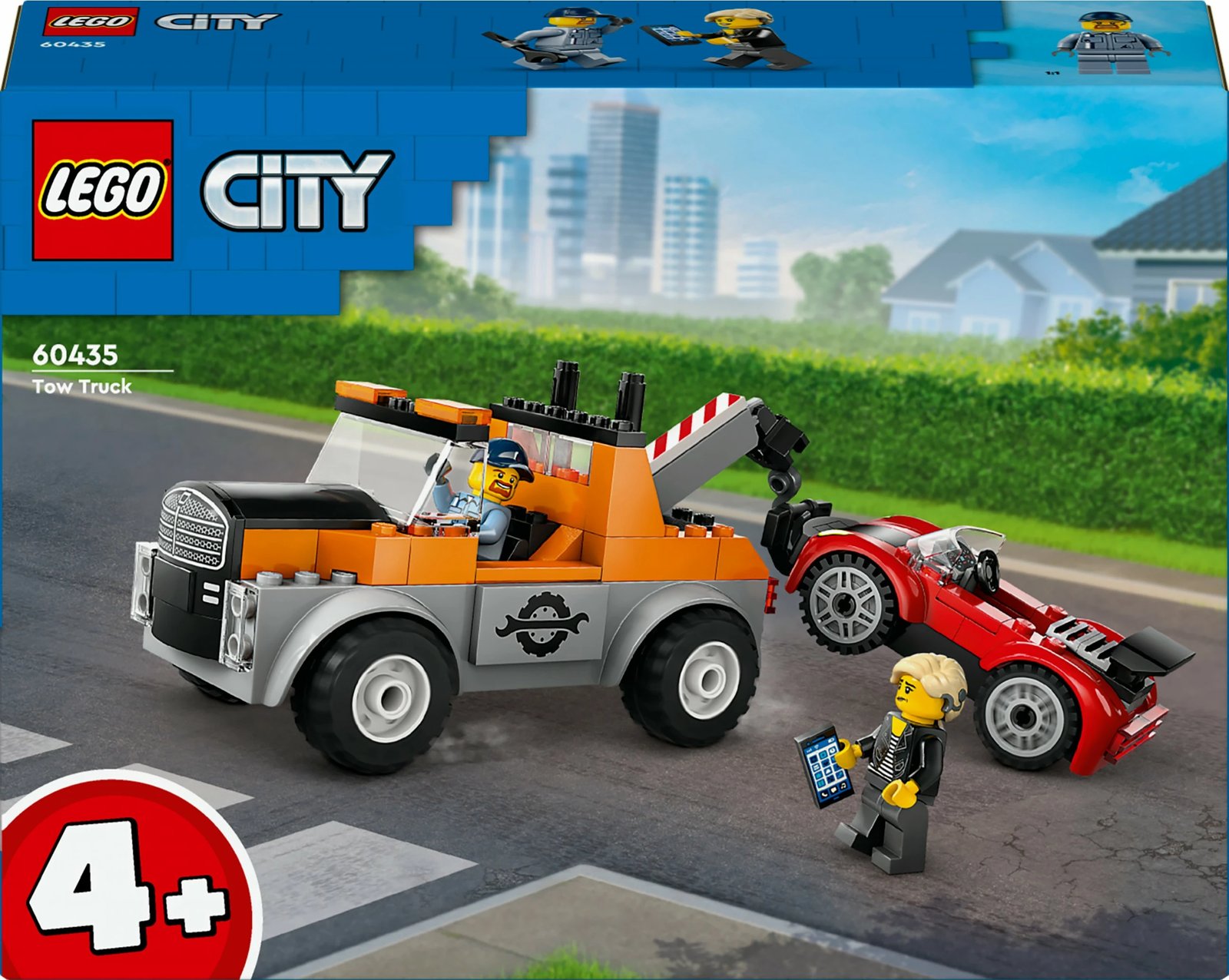 Set ndërtimi LEGO City 60435, kamion tërheqës me veturë sportive, 101 pjesë, shumëngjyrësh