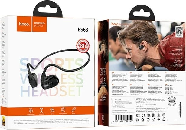 Kufje HOCO ES63 Graceful, Bluetooth 5.3, neck-band, e zezë