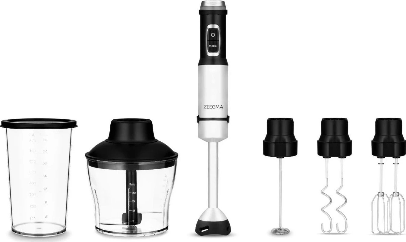 Mikser manual Zeegma Handy Chef, 1500W, 550W, turbo mode, zi-argjendtë