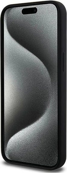 Mbështjellës DKNY Liquid Silicone me logo të bardhë, MagSafe, për iPhone 13 Pro Max, Zi