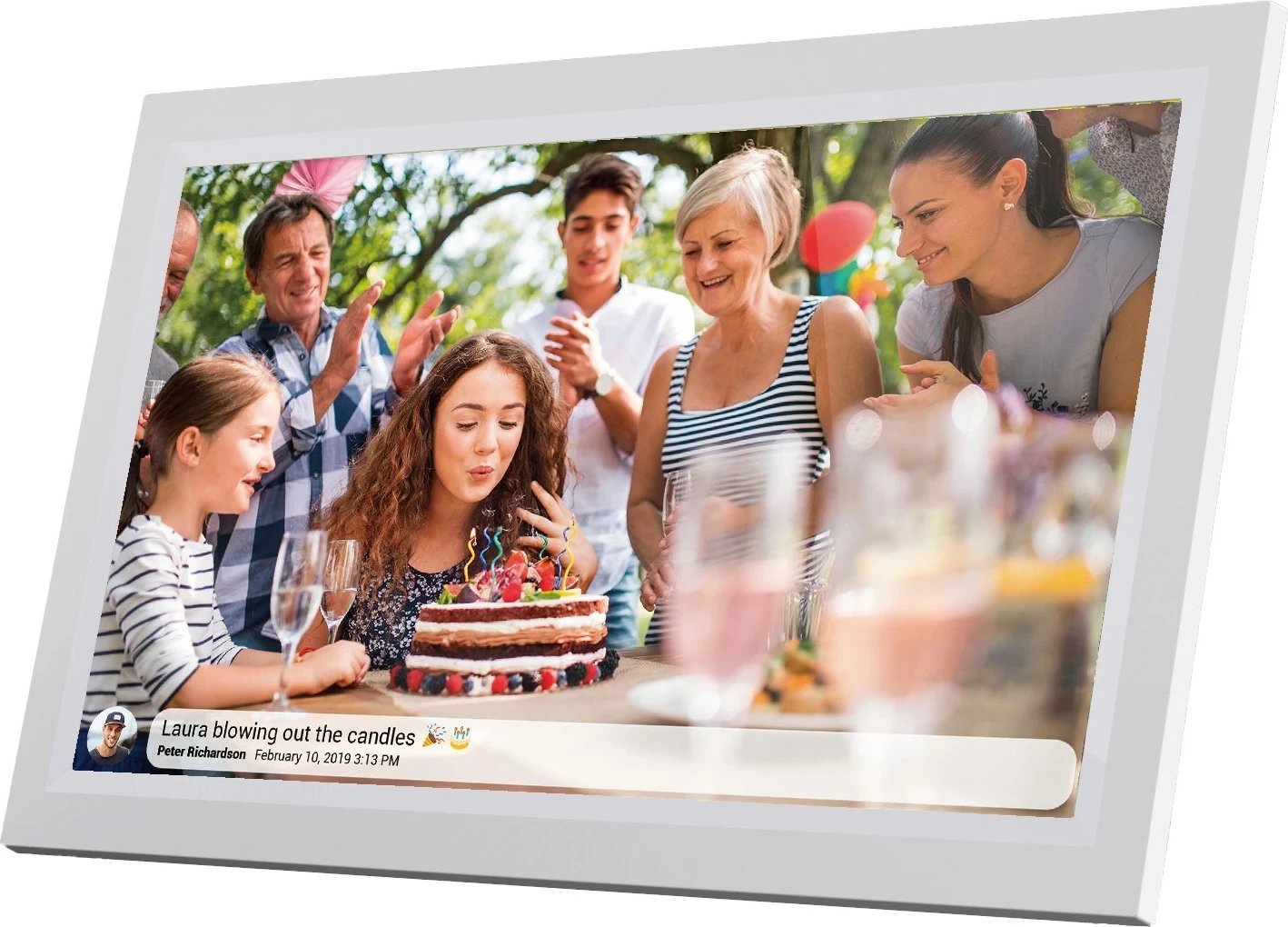 Kornizë digjitale Denver PFF-1503, 15.6", Touchscreen, Wi-Fi, Bardhë