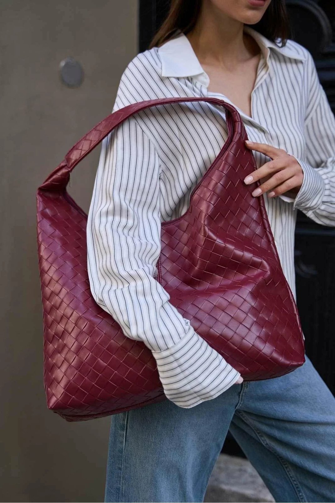 Çantë krahu Zoozie, ngjyrë e kuqe Claret, MK1020024SM25-003
