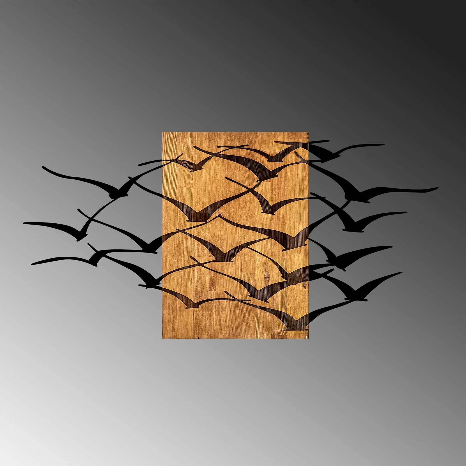 Aksesor dekorativ muri, dru dhe metal, ngjyrë arre/zezë, Wallity MA-313, 70x140cm