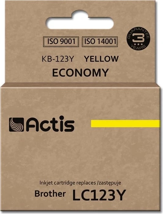 Ngjyrë zëvendësuese Actis KB-123Y për Brother LC123Y/LC121Y, 10ml, e verdhë