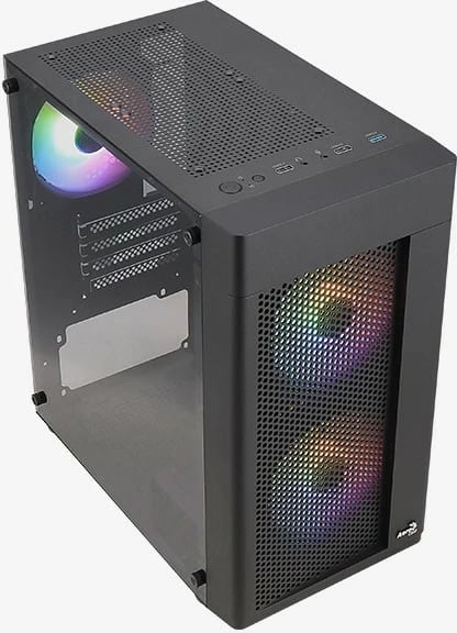 Kasë AeroCool Hexform TG FRGB, Mini Tower, Micro ATX/Mini ITX, e zezë Kasë AeroCool Hexform TG FRGB, Mini Tower, Micro ATX/Mini ITX, e zezë