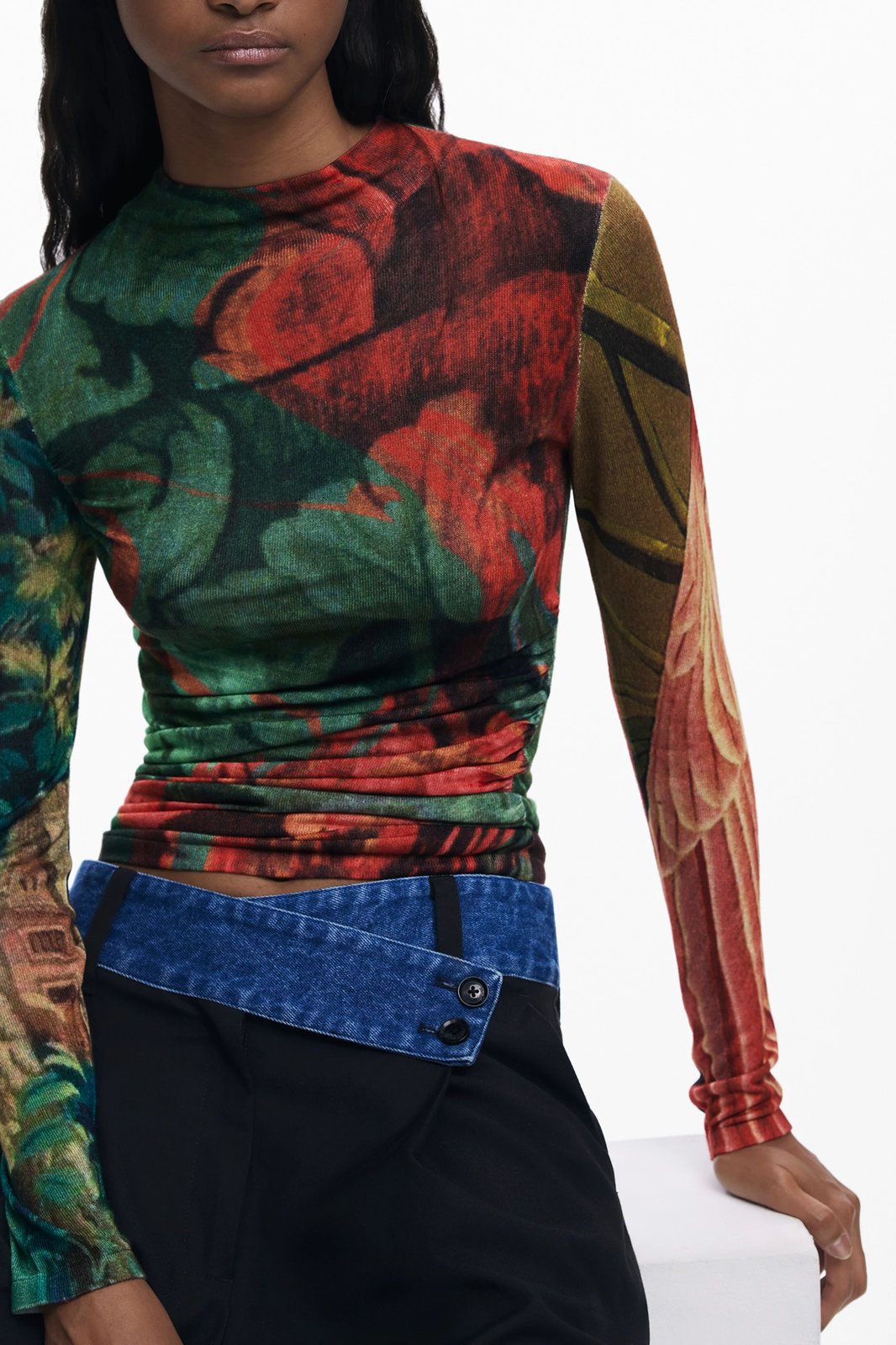 Xhemper femra Desigual Tapiz Lacroix Jersey, e gjelbër Xhemper femra Desigual Tapiz Lacroix Jersey, e gjelbër