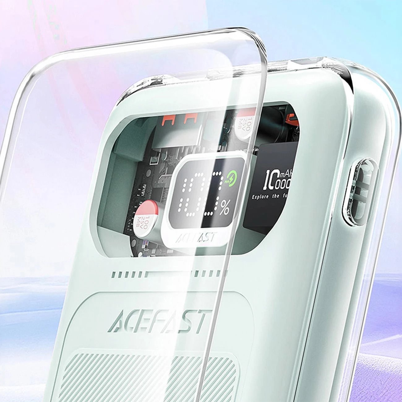 Powerbank Acefast M1 Sparkling Series 10000mAh, 30W, i gjelbër