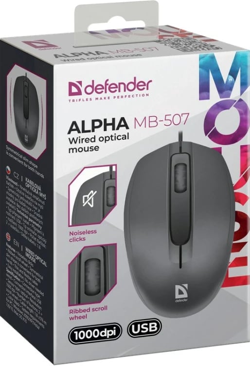Maus Defender Alpha MB-507, Optik, 1000 DPI, 3 Butona, i Zi