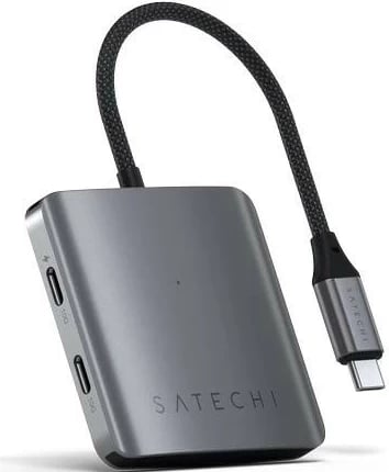 Hub USB-C Satechi 4 Porta, 100W PD, ngjyrë gri