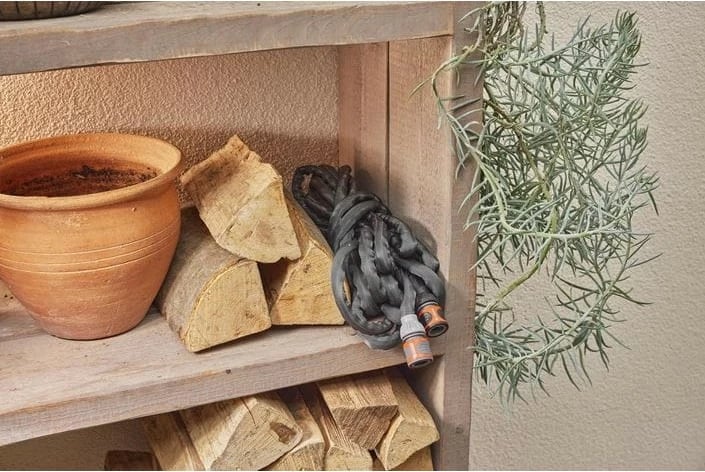 Zorrë kopshti Gardena Liano 15m, tekstil, PVC, 22 bar, zi/gri