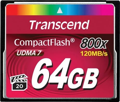 Kartelë memorie Transcend CompactFlash 800x 64GB, MLC, 120MB/s, e zezë