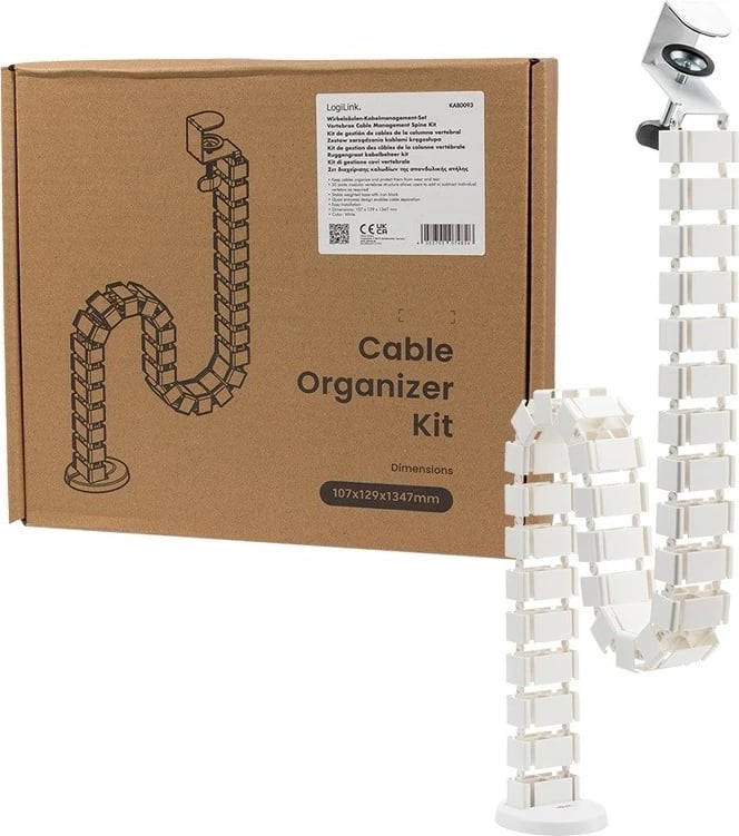Organizues kabllosh LogiLink KAB0093, vertikal, ABS, i bardhë