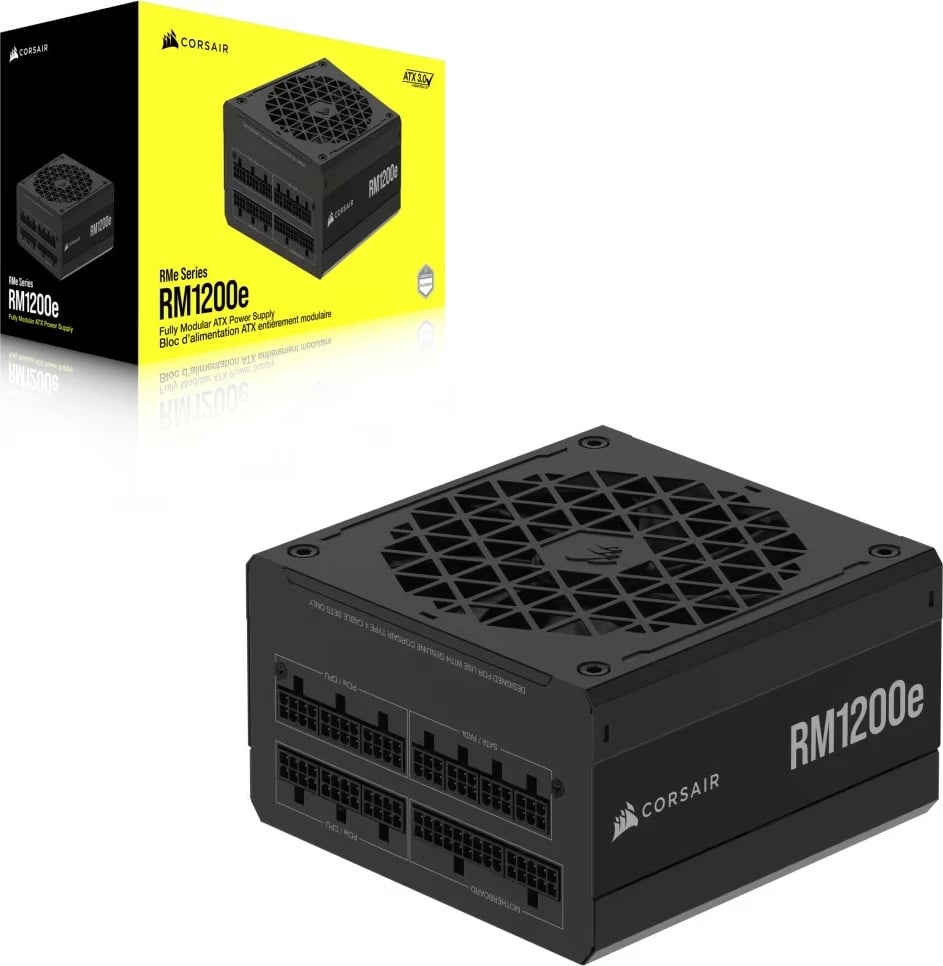 Kasë energjie Corsair RM1200e, 1200W, plotësisht modulare, 80 PLUS Gold, ATX 3.1, e zezë