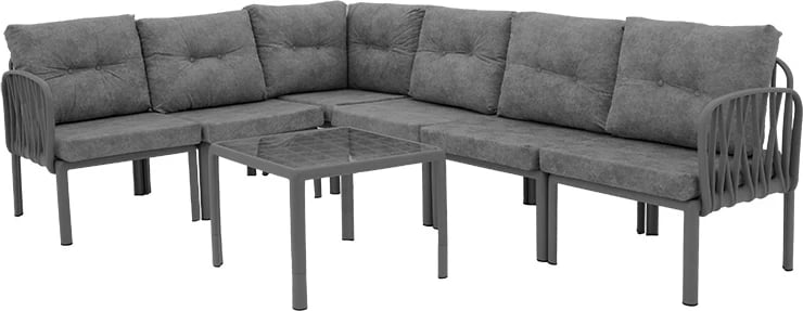 Set salloni 3 pjesë Intricate ngjyrë antracit-jastëk gri antik