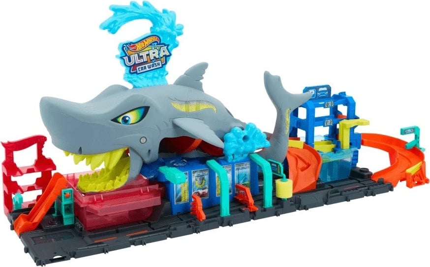 Set loje Hot Wheels City Ultra Car Wash me peshkaqen, për fëmijë, shumëngjyrësh