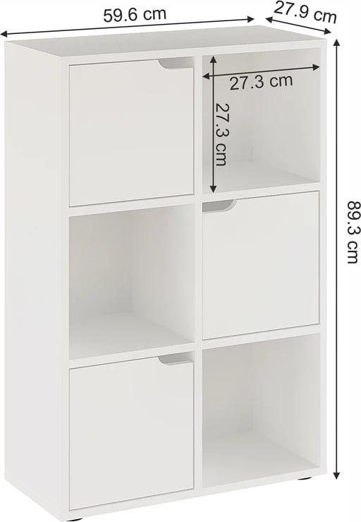 Raft librash Bookel, ngjyrë e bardhë, 59.5x27.5x89cm