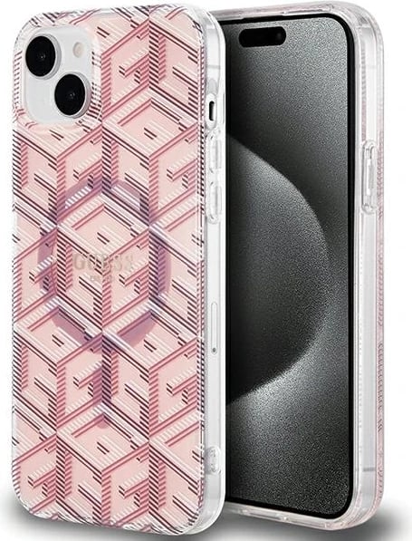 Mbështjellës Guess IML GCube MagSafe për iPhone 15/14/13, Rozë