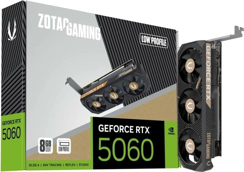 Kartë grafike ZOTAC GeForce RTX 5060 LP 8GB GDDR7, 128-bit, 2x DisplayPort/HDMI, PCIe 5.0 x8