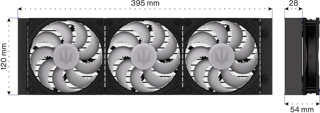 Ftohës procesori me ujë Endorfy Navis F360 ARGB EY3B006 360mm, 3x120mm PWM ARGB, bllok bakri, radiator alumini, LGA1700/AM5