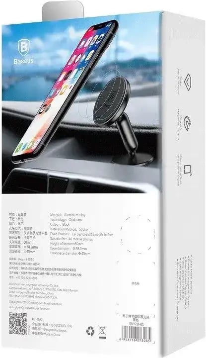 Mbajtës magnetik për telefon Baseus Bullet, SUYZD-01, i zi