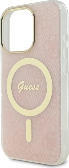 Mbështjellës Guess IML 4G MagSafe për iPhone 16 Pro, Rozë