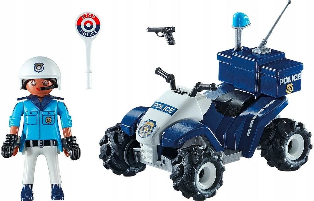 Set lodrash Playmobil City Action 71092, quad policie me figurë, 21 pjesë