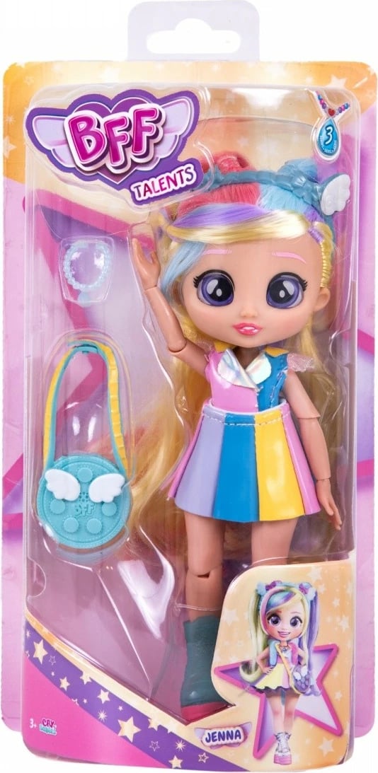 Kukull Cry Babies BFF Actress Jenna, Tm Toys, 20cm, shumëngjyrëshe