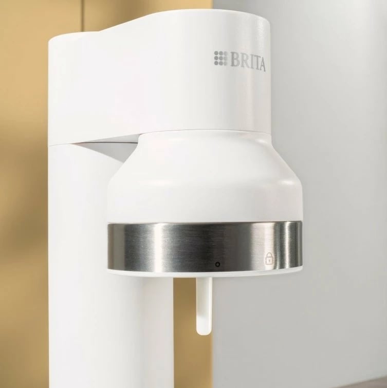 Saturator uji Brita sodaTRIO, çelik/bardhë, me cilindër CO2 dhe dy shishe Saturator uji Brita sodaTRIO, çelik/bardhë, me cilindër CO2 dhe dy shishe