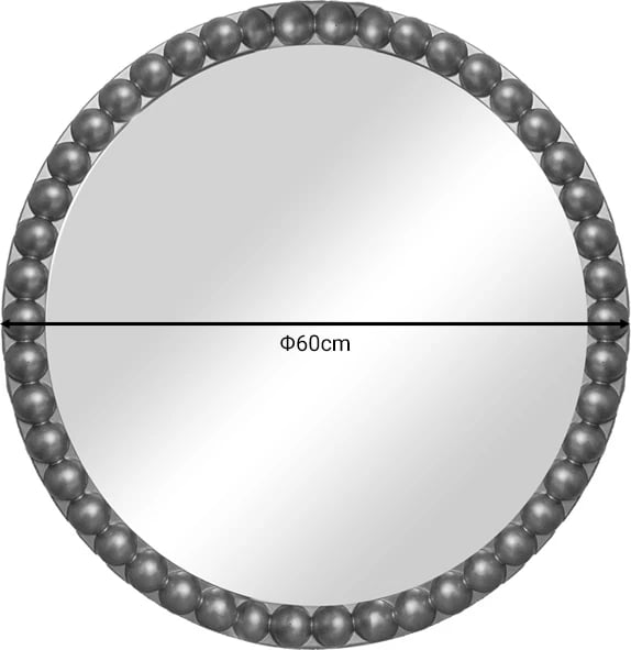 Pasqyrë Mebel Inart, ngjyrë argjendi, Φ60x3.5cm