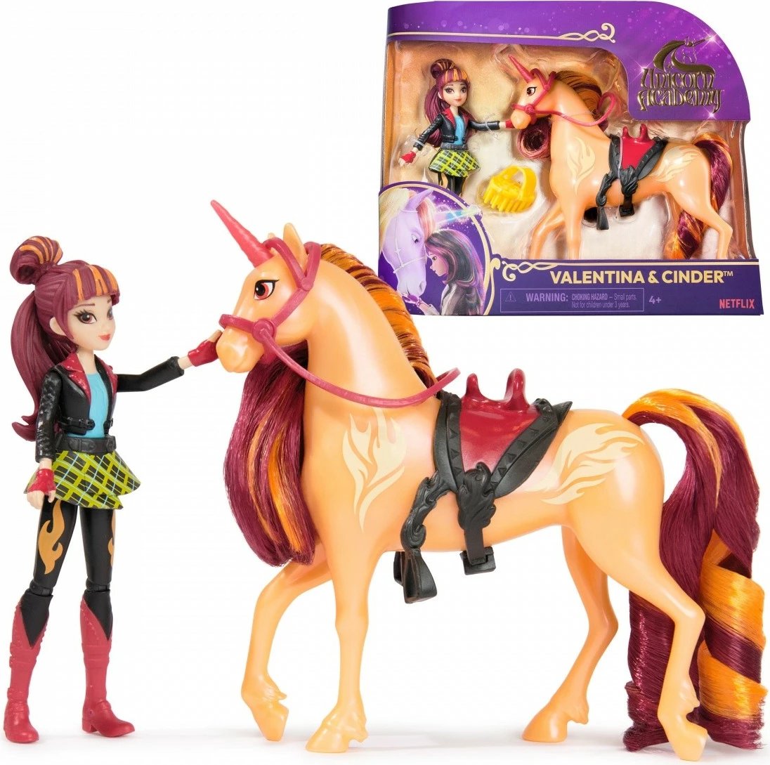 Set figurina Unicorn Academy Spin Master 6071175, Ava dhe Leaf, 11 cm + 13 cm, për vajza