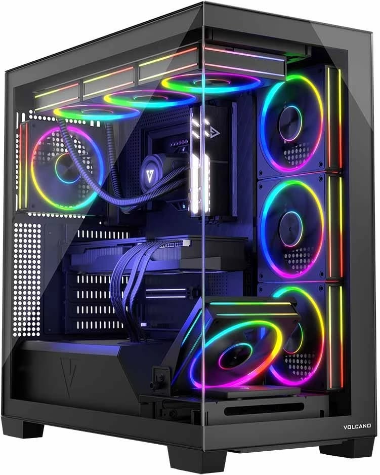 Kasë MODECOM STELLAR 5F ARGB, Midi Tower, me 5 ventilatorë ARGB, e zezë