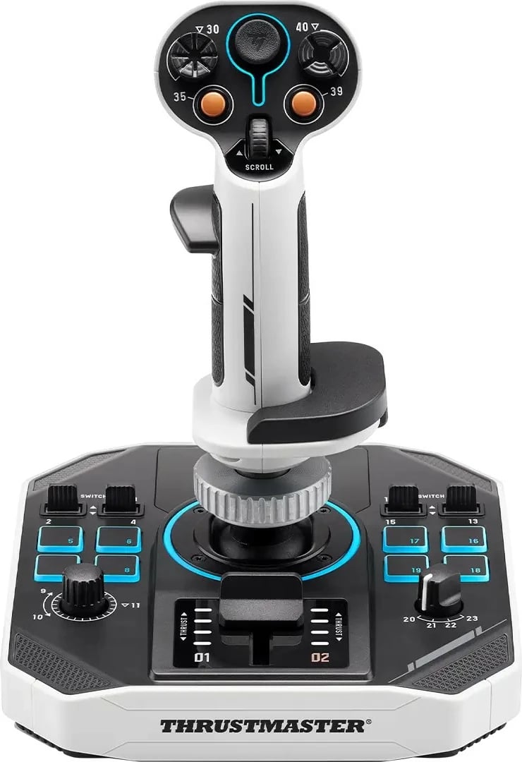Joystick Thrustmaster SoL-R 1 FlightStick për PC, me LED, USB Type-C, zi/bardhë