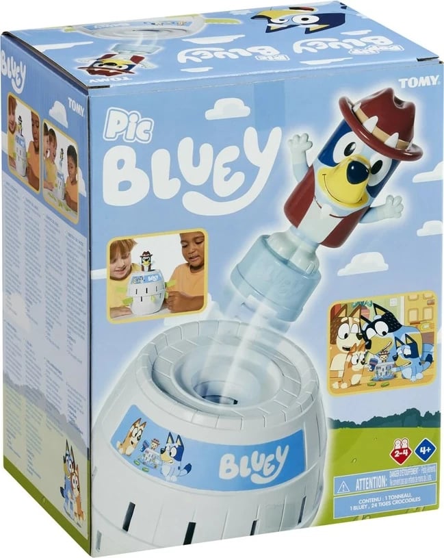 Lojë tavoline TOMY Pop Up Bluey, për fëmijë, 2-4 lojtarë, shumëngjyrëshe
