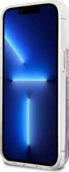 Mbështjellës Guess GUHCP13LLFLSU për iPhone 13/13 Pro 6.1", Flower Liquid Glitter, vjollcë