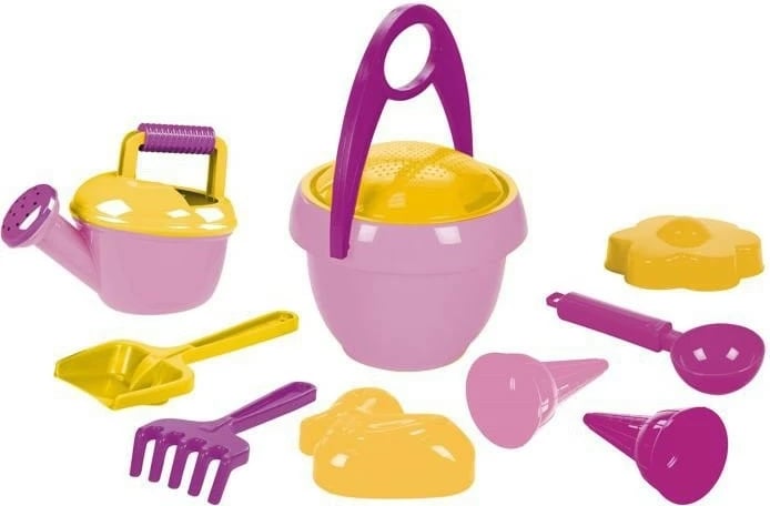 Set lodrash rëre Lena 05421, 10 pjesë, Rozë/Vjollcë/E verdhë